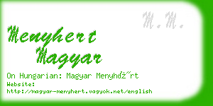 menyhert magyar business card